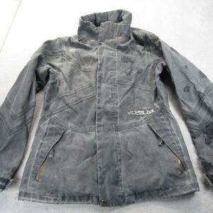 Vintage Volcom Empire‎ Jacket Womens Medium Gray Zip 3 In 1 Distressed Shell